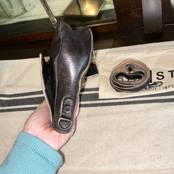 Bed Stu Distressed Black Leather Crossbody Bag - Picture 13 of 15